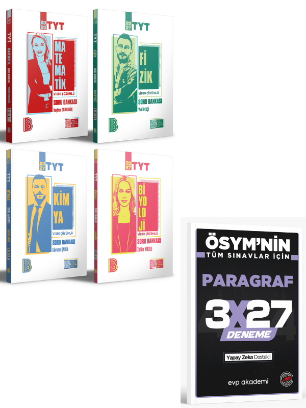 BenimHocam 2027 TYT Matematik - Fizik - Kimya - Biyoloji Soru Bankası Seti+ EVP Akademi Paragraf