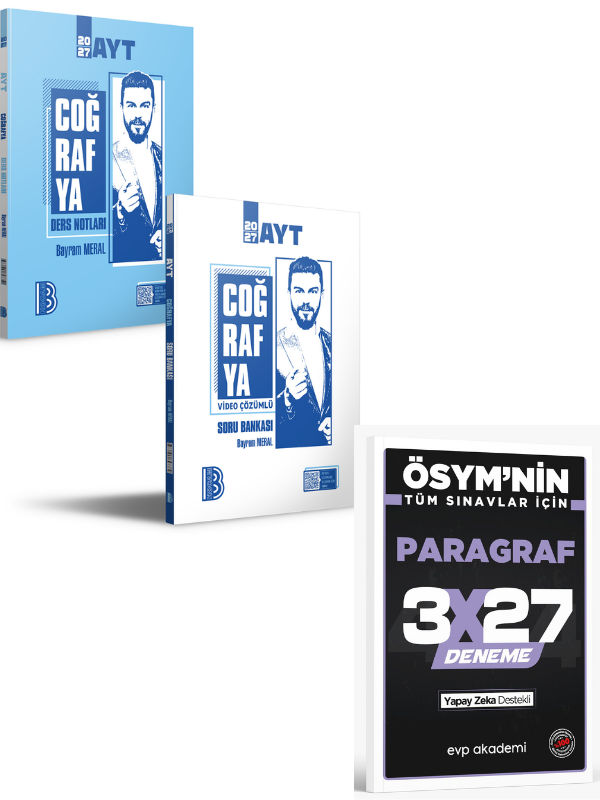 BenimHocam 2027 AYT Coğrafya Ders Notları ve Soru Bankası Seti+ EVP Akademi Paragraf