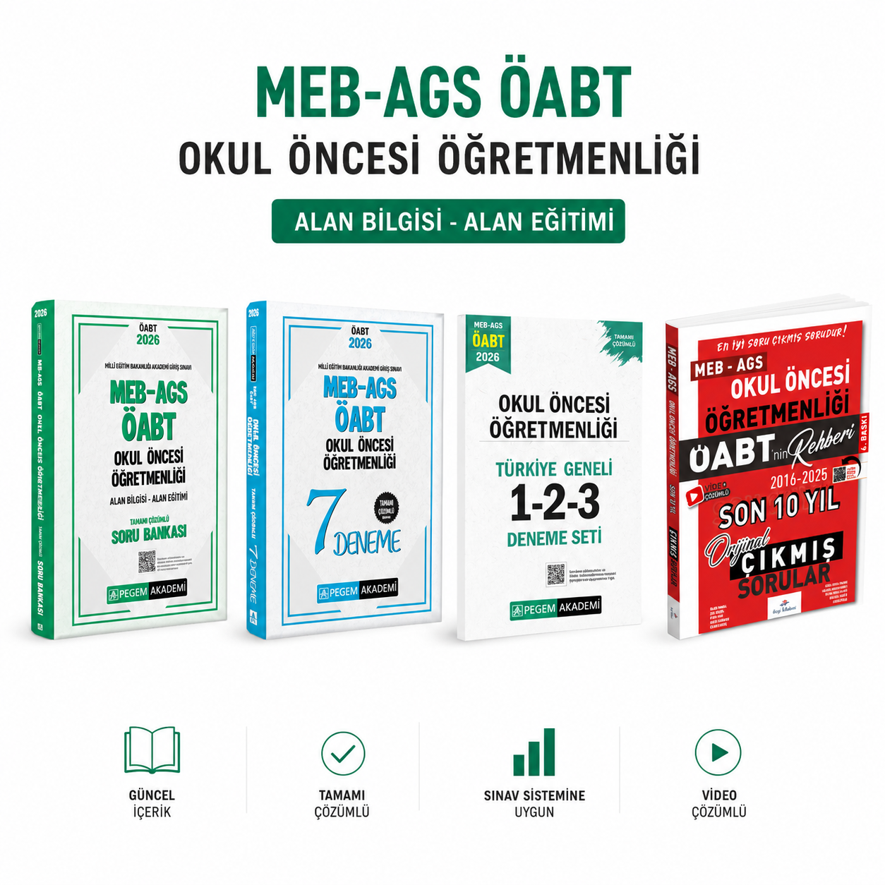 Pegem 2026 ÖABT Okul Öncesi Soru Bankası & Deneme & Dizgi Kitap Okul Öncesi Çıkmış Soru Seti