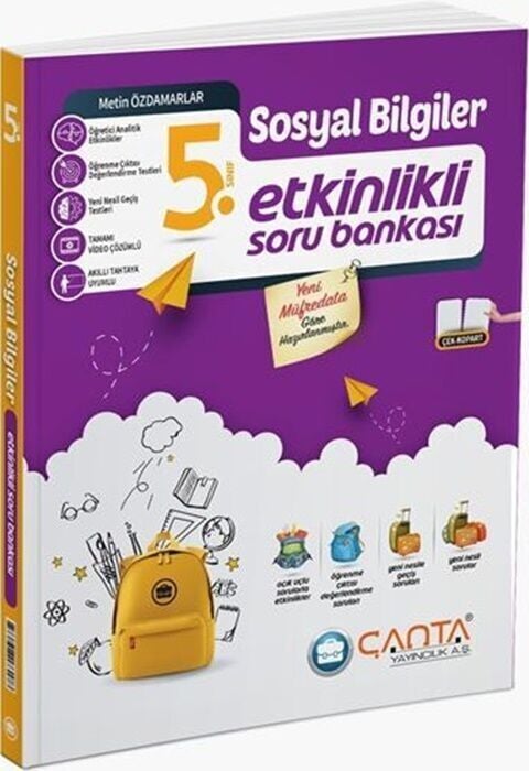Çanta Yayınları 5. Sınıf Sosyal Bilgiler Etkinlikli Kazanım Soru Bankası