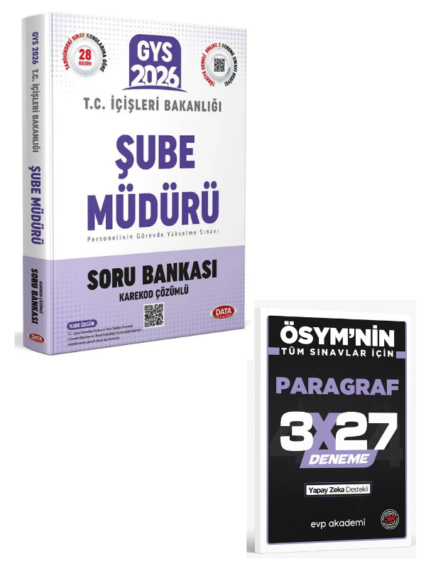 Data 2026 GYS İçişleri Bakanlığı Şube Müdürü Soru Bankası+ EVP Akademi Paragraf