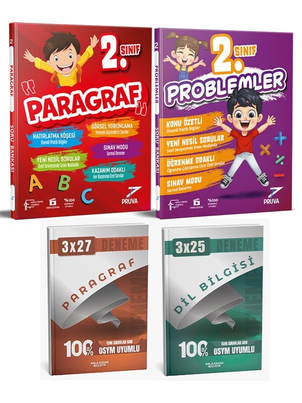 Pruva + Anla Kazan 2026 2.Sınıf Paragraf Problem Soru + Anla Kazan Deneme 4 lü Set