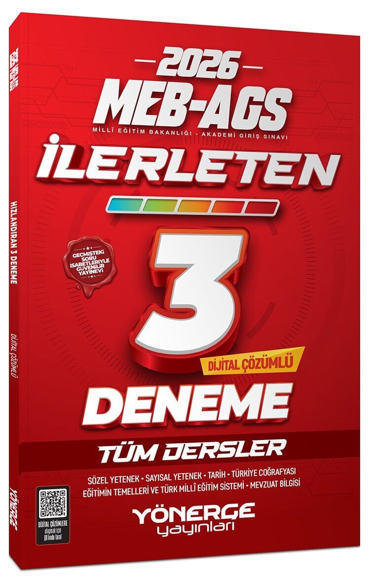 Yönerge 2026 MEB-AGS Tüm Dersler İlerleten 3 Deneme Çözümlü Yönerge Yayınları