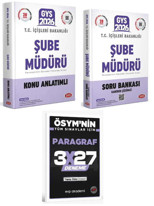 Data 2026 GYS İçişleri Bakanlığı Şube Müdürü Konu+Soru+ EVP Akademi Paragraf