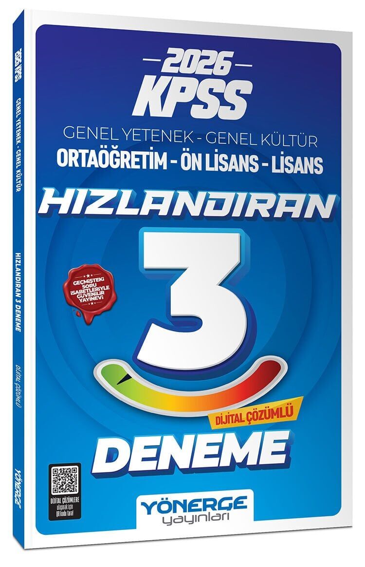 Yönerge 2026 KPSS Genel Yetenek Genel Kültür Hızlandıran 3 Deneme Çözümlü Yönerge Yayınları