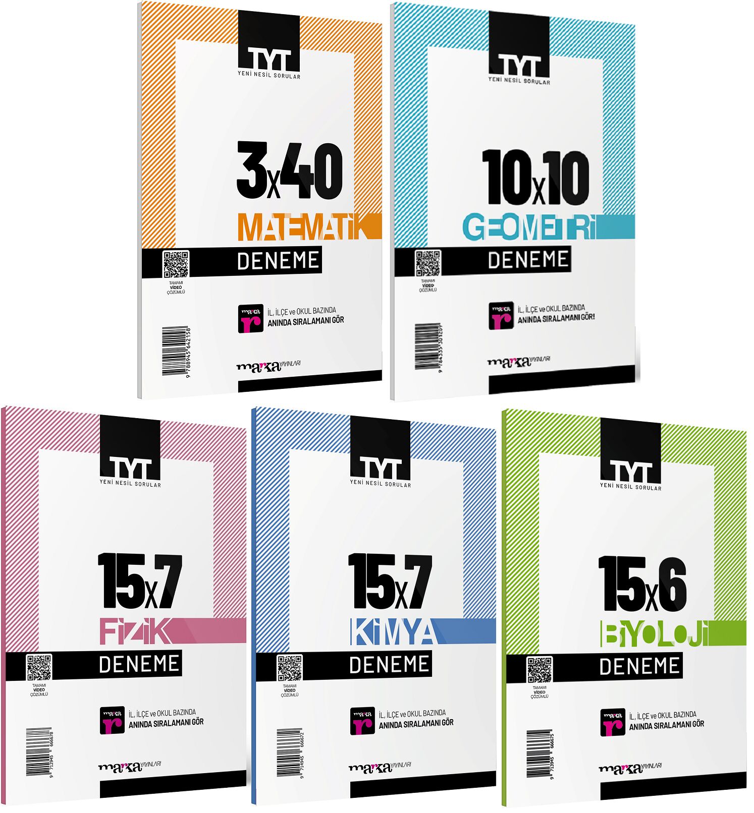 Marka YKS TYT Sayısal Deneme 5 li Set Marka Yayınları