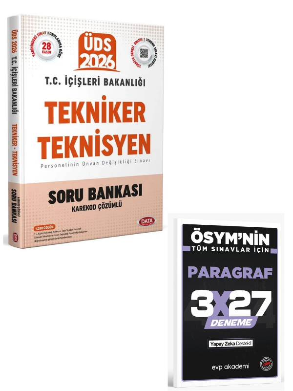 Data 2026 GYS ÜDS İçişleri Bakanlığı Tekniker Teknisyen Soru Bankası Çözümlü+ EVP Akademi Paragraf