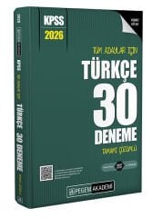 Pegem 2026 KPSS Türkçe 30 Deneme Çözümlü Pegem Akademi Yayınları