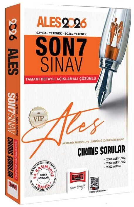 Yargı 2026 ALES VIP Çıkmış Sorular Son 7 Sınav Çözümlü Yargı Yayınları