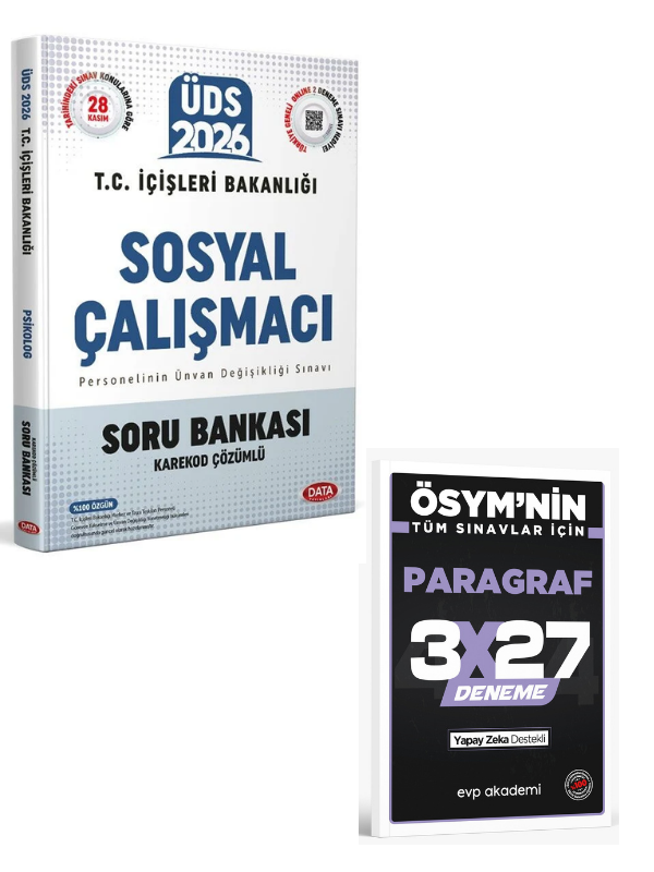 Data 2026 GYS ÜDS İçişleri Bakanlığı Sosyal Çalışmacı Soru Bankası Çözümlü+ EVP Akademi Paragraf