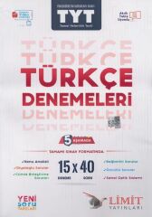 Limit Yayınları TYT Türkçe 15 X 40 5 Aşamada Yeni Soru Tarzları ile Denemeleri