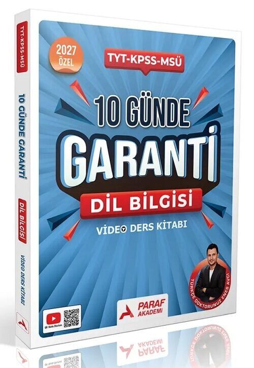 Paraf Akademi 2027 YKS TYT KPSS MSÜ Dil Bilgisi Türkçe Doktorunuz 10 Günde Garanti Video Ders Kitabı