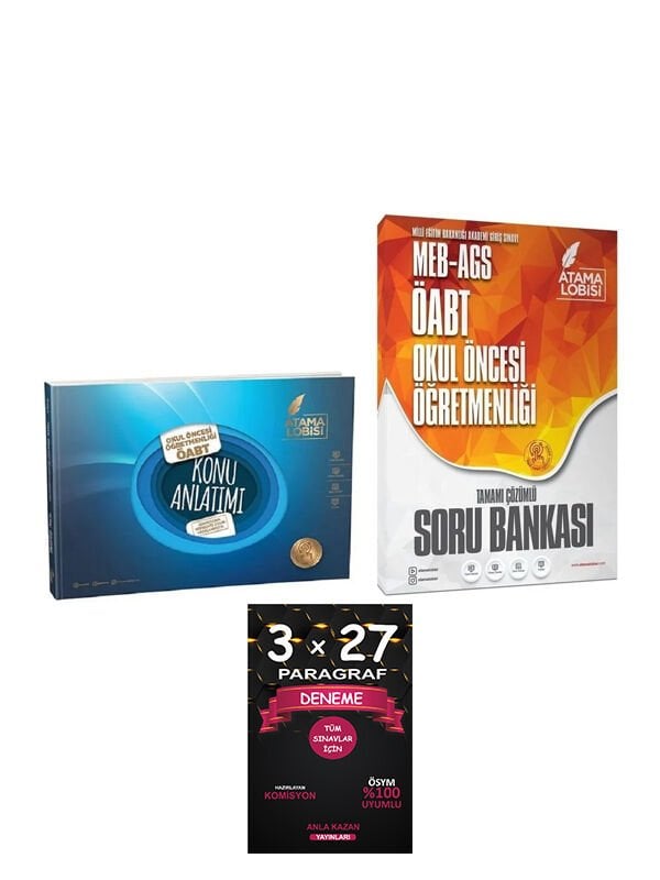 Atama Lobisi + Anla Kazan ÖABT MEB-AGS Okul Öncesi Öğretmenliği Konu + Soru 3 lü Set