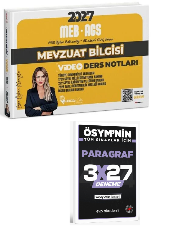 Hoca Kafası 2027 MEB-AGS Mevzuat Bilgisi Video Ders Notları + EVP Akademi Paragraf