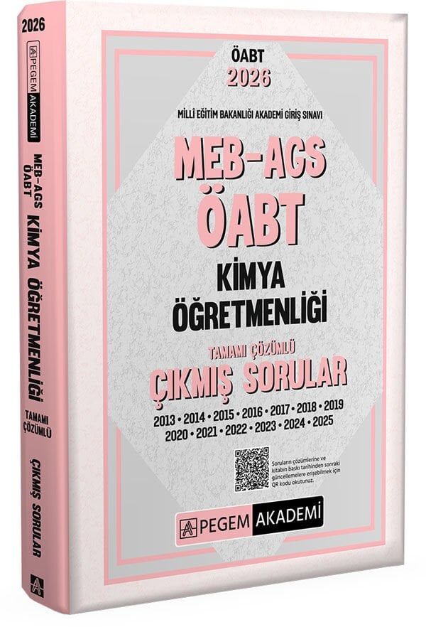 Pegem 2026 ÖABT MEB-AGS Kimya Öğretmenliği Çıkmış Sorular Çözümlü Pegem Akademi Yayınları