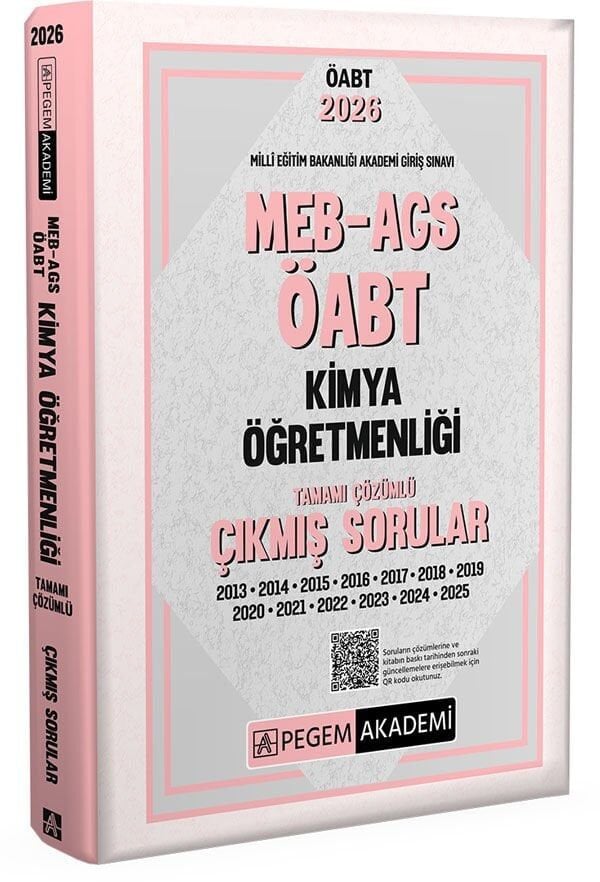 Pegem 2026 ÖABT MEB-AGS Kimya Öğretmenliği Çıkmış Sorular Çözümlü Pegem Akademi Yayınları