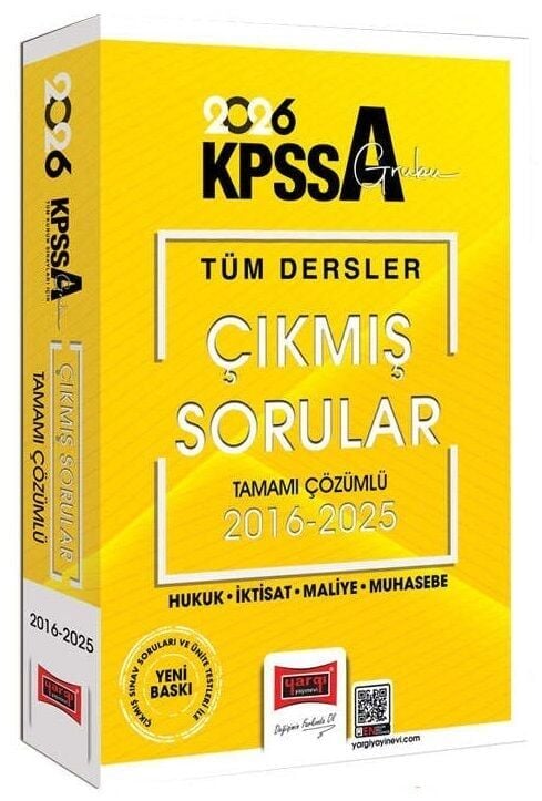 Yargı 2026 KPSS A Grubu Hukuk-İktisat-Maliye-Muhasebe Çıkmış Sorular Son 10 Yıl Çözümlü Yargı Yayınları