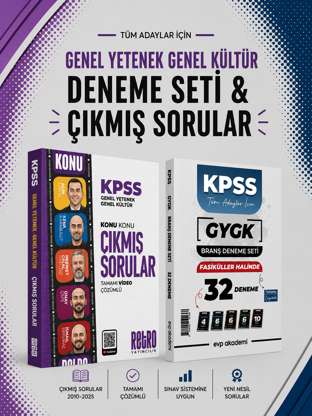 Retro 2026 KPSS GKGY Çıkmış Sorular & EVP Akademi KPSS Tüm Dersler 32 Deneme Seti