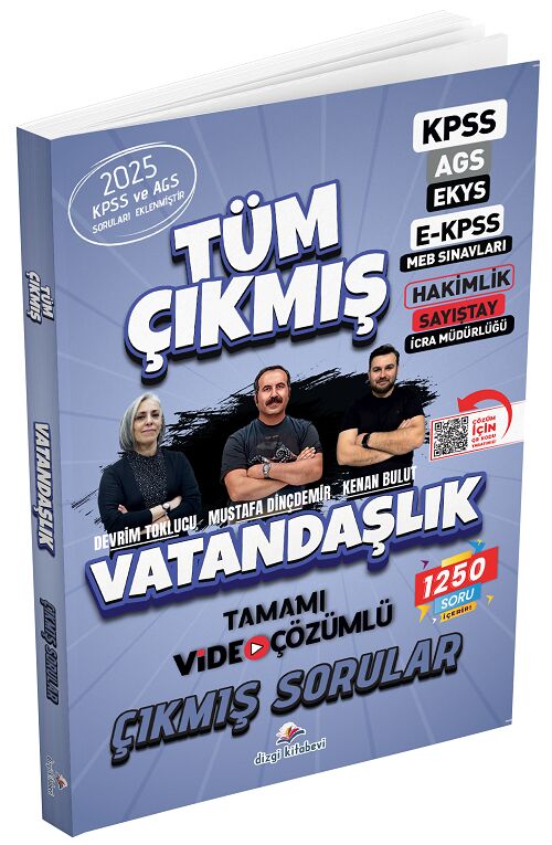 Dizgi Kitap 2026 Vatandaşlık Tüm Sınavlar Tamamı Video Çözümlü Çıkmış Sorular