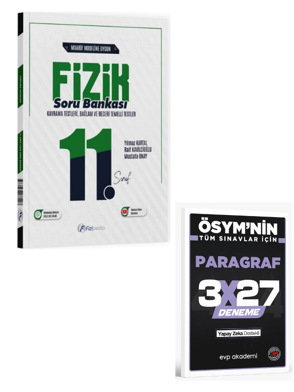 Fizipedia 2027 11. Sınıf Fizik Maarif Modeli Soru Bankası Çözümlü+ EVP Akademi Paragraf