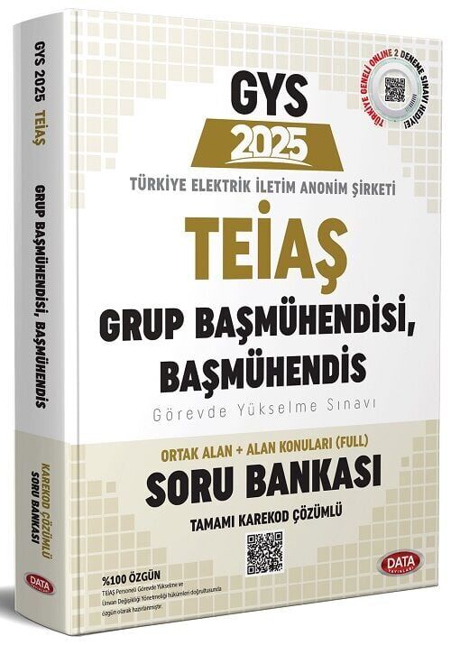 Data 2025 GYS TEİAŞ Genel Müdürlüğü Grup Başmühendisi, Başmühendis Soru Bankası Çözümlü Görevde Yükselme Data Yayınları