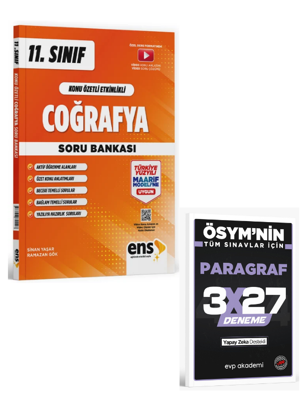 ENS 2027 11. Sınıf Coğrafya Konu Özetli Maarif Modeli Soru Bankası+ EVP Akademi Paragraf
