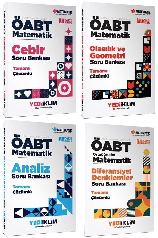 Yediiklim 2026 ÖABT MEB-AGS Lise Matematik Öğretmenliği Soru Bankası 4 lü Set Yediiklim Yayınları
