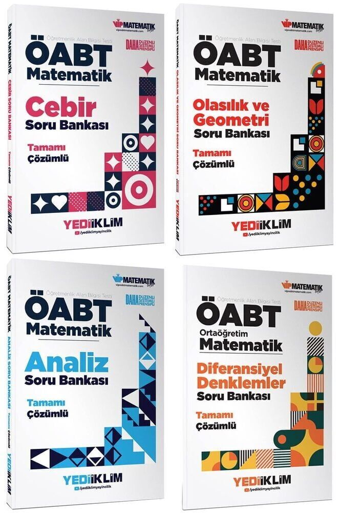 Yediiklim 2026 ÖABT MEB-AGS Lise Matematik Öğretmenliği Soru Bankası 4 lü Set Yediiklim Yayınları