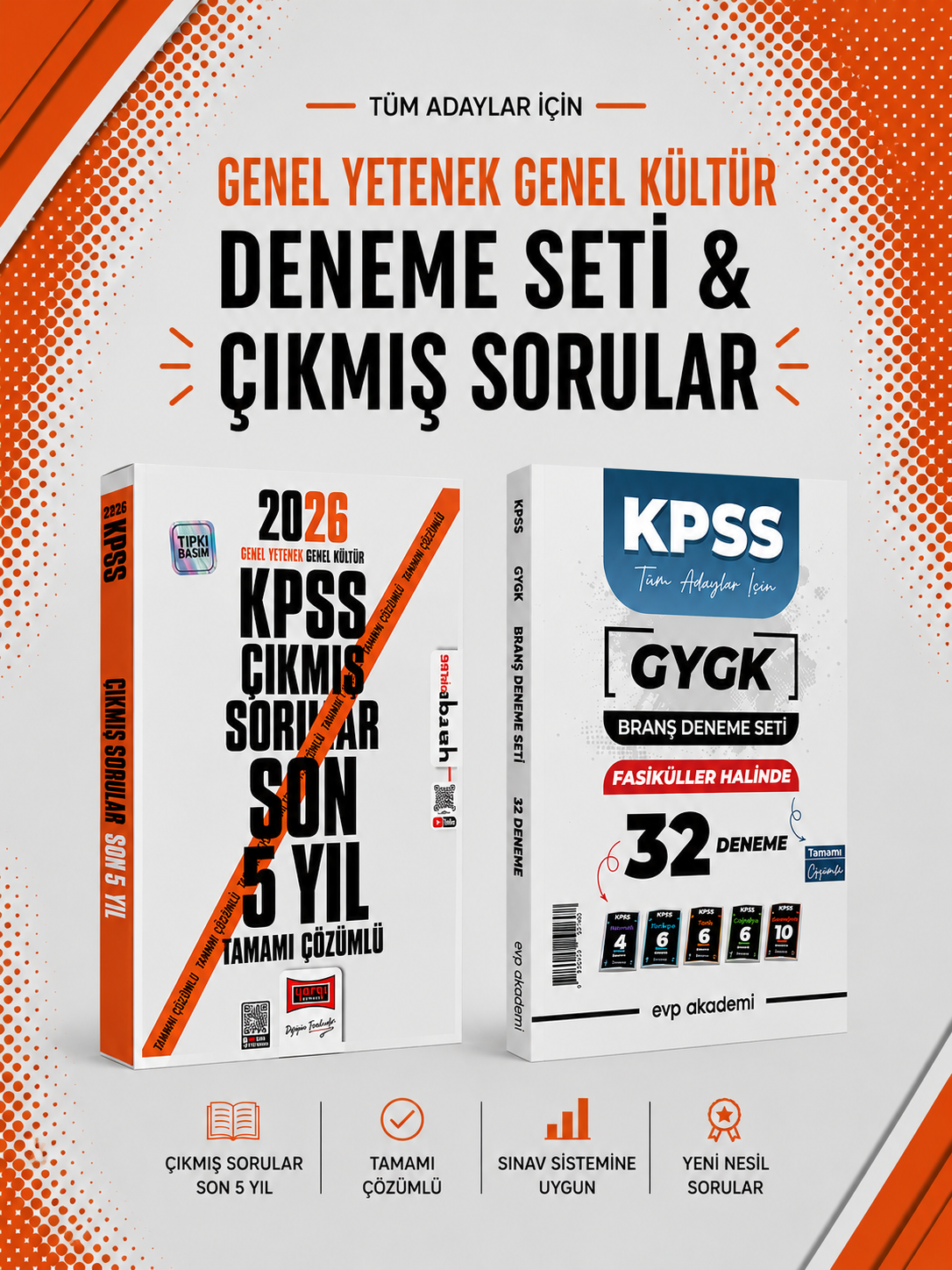 Yargı 2026 KPSS GKGY Çıkmış Sorular & EVP Akademi KPSS Tüm Dersler 32 Deneme Seti