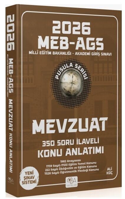 CBA Yayınları 2026 MEB-AGS Mevzuat Konu Anlatımı Pusula Serisi - Ali Koç CBA Yayınları