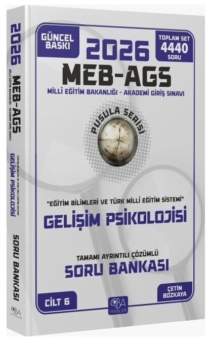 CBA Yayınları 2026 MEB-AGS Eğitim Bilimleri Gelişim Psikolojisi Soru Bankası Çözümlü Pusula Serisi CBA Yayınları