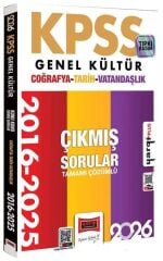 Yargı 2026 KPSS Genel Kültür Tarih-Coğrafya-Vatandaşlık Çıkmış Sorular 2016-2025 Çözümlü Yargı Yayınları