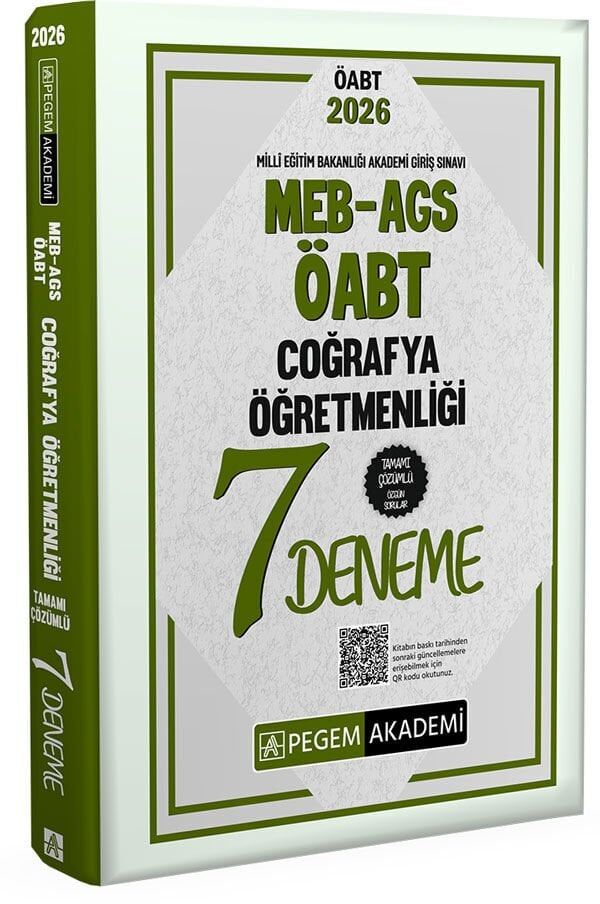 Pegem 2026 ÖABT Coğrafya Öğretmenliği 7 Deneme Çözümlü Pegem Akademi Yayınları