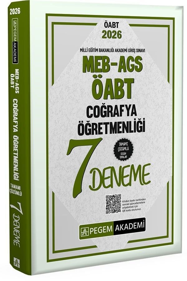 Pegem 2026 ÖABT Coğrafya Öğretmenliği 7 Deneme Çözümlü Pegem Akademi Yayınları
