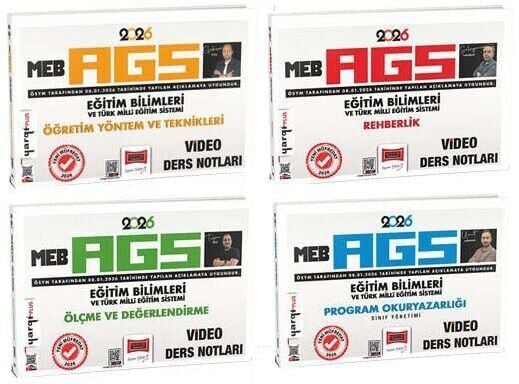Yargı 2026 MEB-AGS Eğitim Bilimleri ve Türk Milli Eğitim Sistemi Video Ders Notları 4 lü Set Yargı Yayınları