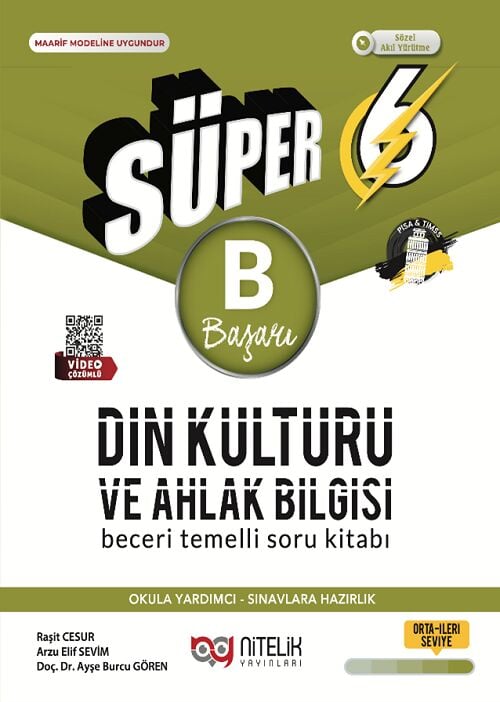 Nitelik 6. Sınıf Din Kültürü ve Ahlak Bilgisi Süper B Başarı Soru Kitabı Nitelik Yayınları