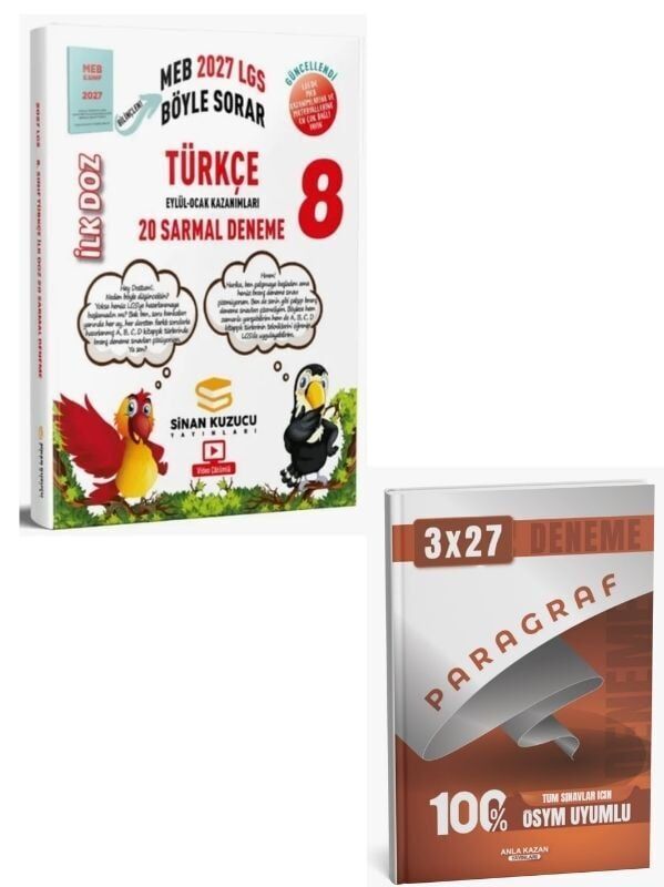 Sinan Kuzucu 2027 8. Sınıf LGS Türkçe İlk Doz Sarmal 20 Deneme Çözümlü+ Anla Kazan Paragraf