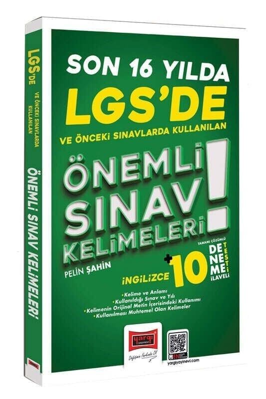 Yargı LGS de Son 16 Yılda Kullanılan Önemli İngilizce Sınav Kelimeleri (10 Deneme İlaveli)