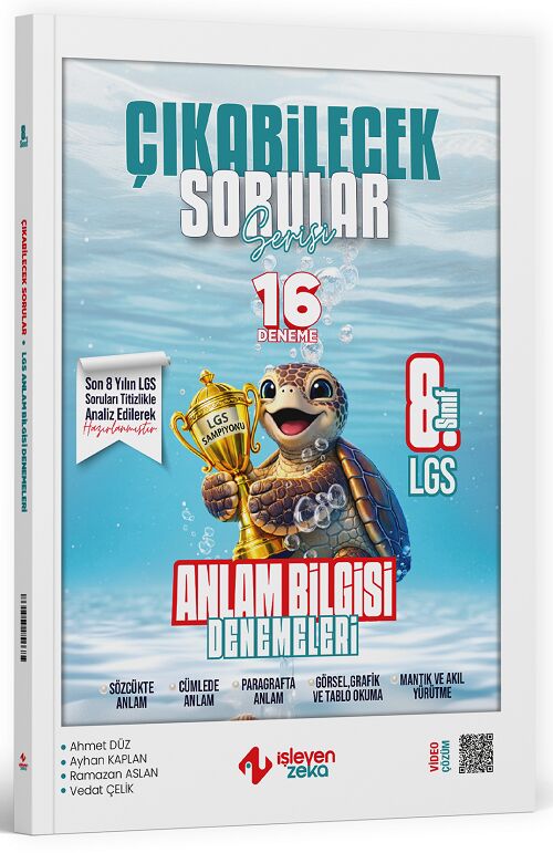 İşleyen Zeka 8. Sınıf LGS Anlam Bilgisi Çıkabilecek Sorular 16 Deneme İşleyen Zeka Yayınları