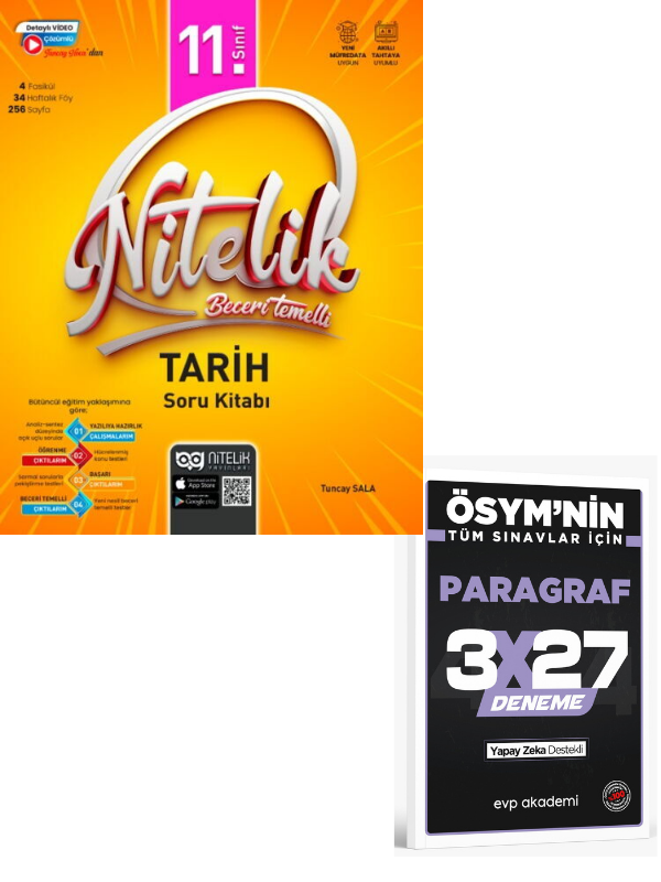Nitelik 2027 11. Sınıf Tarih Beceri Temelli Soru Kitabı+ EVP Akademi Paragraf