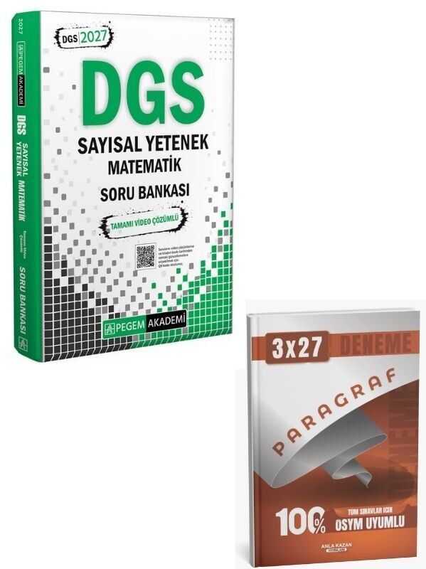Pegem 2027 DGS Sayısal Yetenek Matematik Tamamı Video Çözümlü Soru Bankası+ Anla Kazan Paragraf