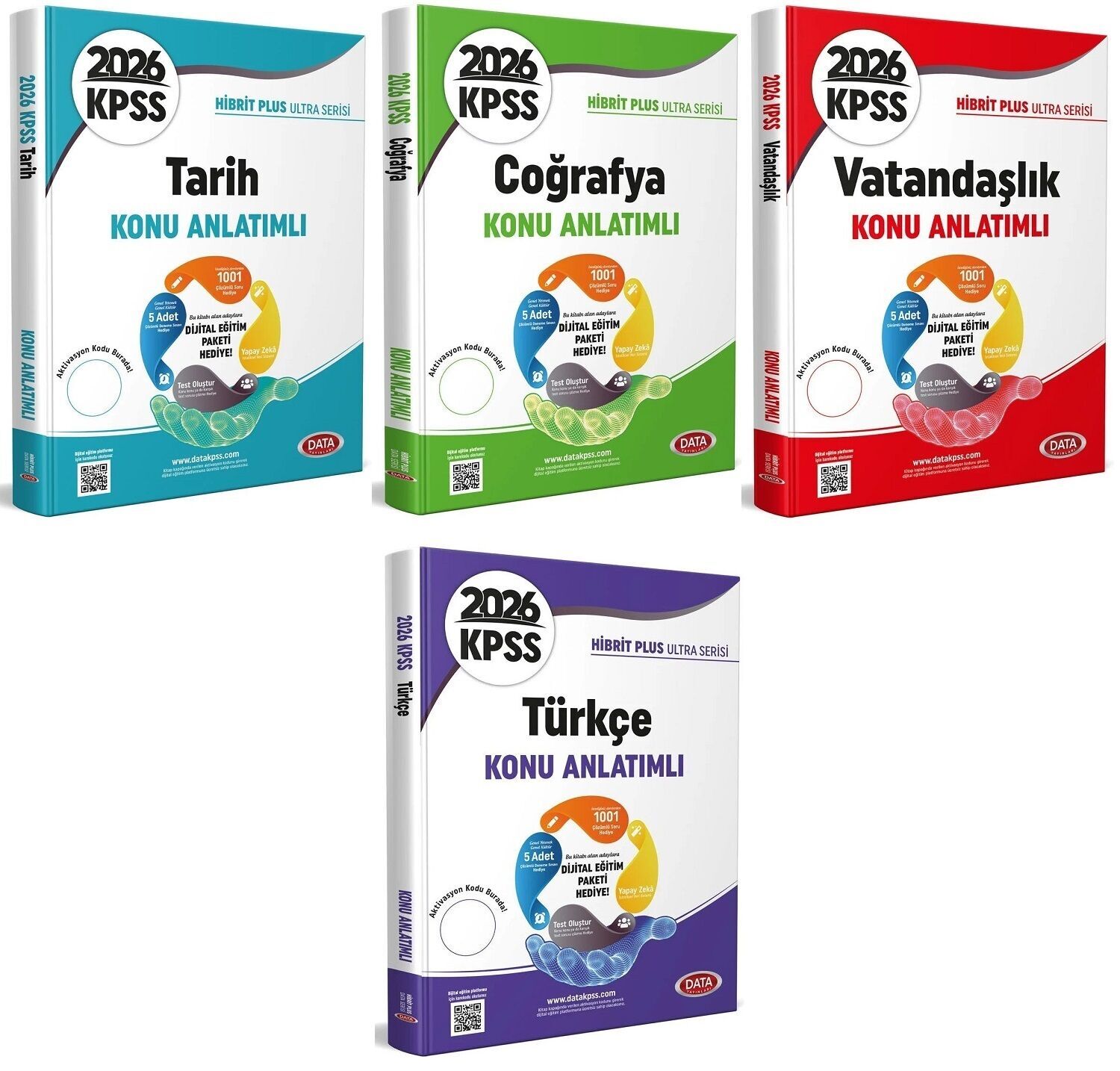 Data 2026 KPSS Tarih + Coğrafya + Vatandaşlık + Türkçe Ultra Konu Anlatımlı 4 lü Set Data Yayınları