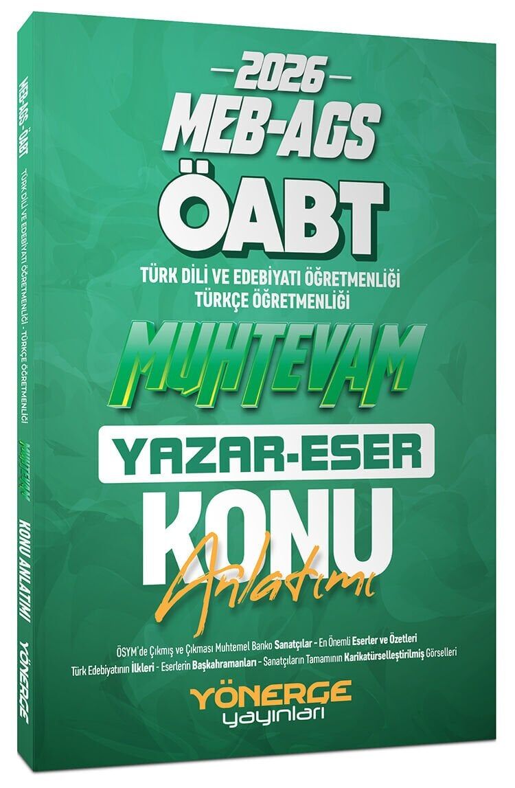 Yönerge 2026 ÖABT MEB-AGS Türkçe-Türk Dili Edebiyatı Muhtevam Yazar Eser Konu Anlatımı Yönerge Yayınları