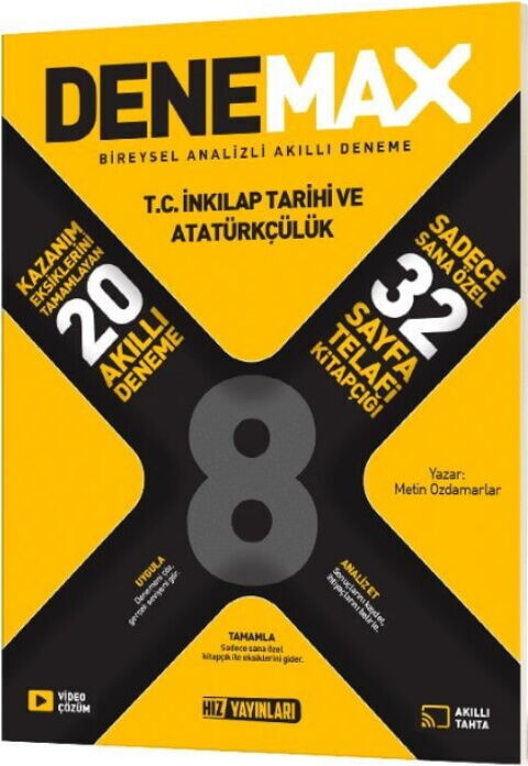 2027 Hız Yayınları 8. Sınıf İnkilap Tarihi ve Atatürkçülük Denemax 20 li Akıllı Deneme