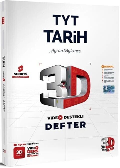 3D Yayınları YKS TYT Tarih Video Destekli Defter 3D Yayınları