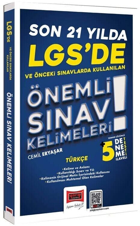 Yargı LGS de Son 21 Yılda Kullanılan Önemli Sınav Kelimeleri (5 Deneme İlaveli) Yargı Yayınları