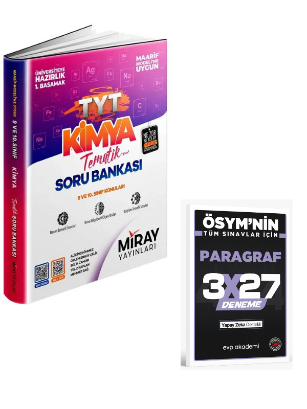 Miray 2027 YKS TYT Kimya Tematik Marif Modeli Soru Bankası + EVP Akademi Paragraf