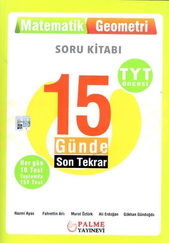 Palme Yayınları TYT Öncesi Matematik Geometri 15 Günde Son Tekrar Soru Kitabı