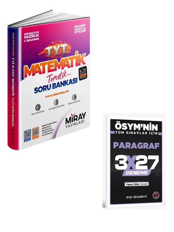 Miray 2027 YKS TYT Matematik Tematik Marif Modeli Soru Bankası +EVP Akademi Paragraf