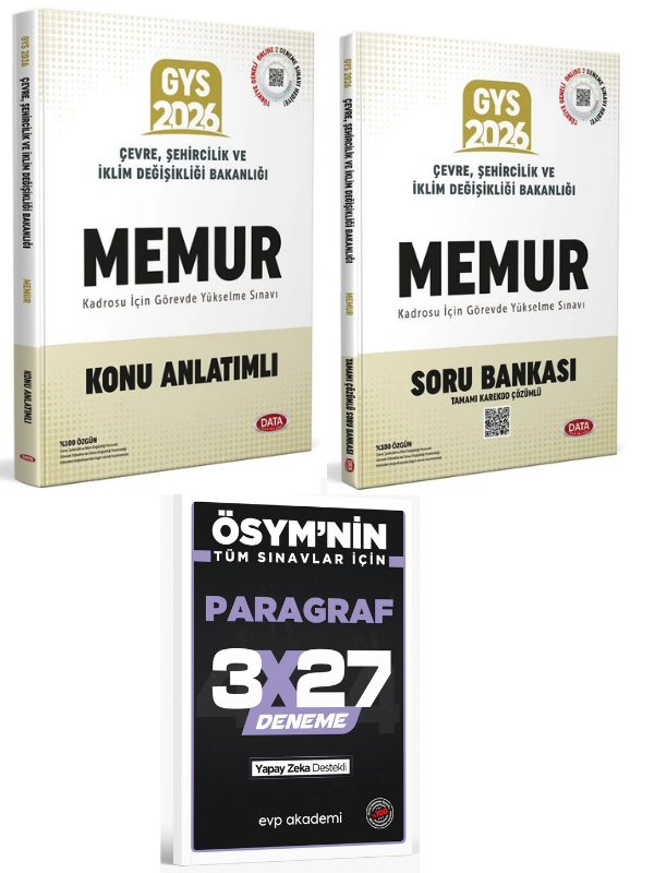 Data 2027 GYS Çevre, Şehircilik ve İklim Değişikliği Bakanlığı Memur Konu +Soru+ EVP Akademi Paragraf